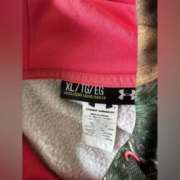 Under Armour Camo Hoodie with Pink Logo Womens XL - Picture 2 of 5